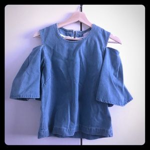 ASOS Denim Cold Shoulder Top